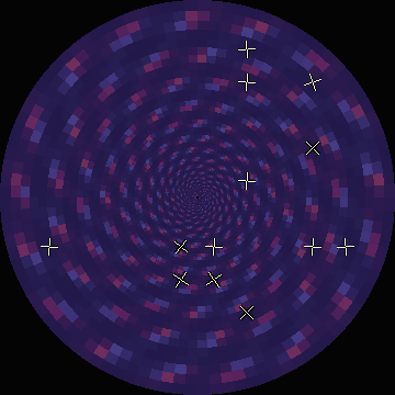 Bressloff V1 rhombic planform rendered through the retino-cortical map